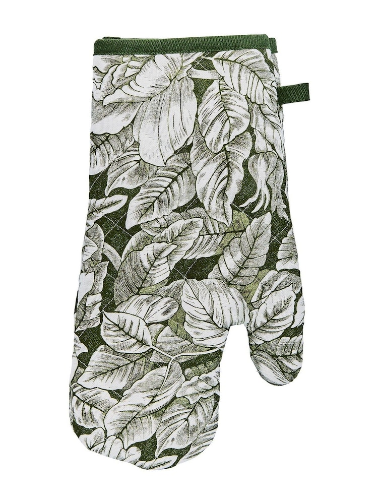 Burleigh X Bedeck Of Belfast Green Hibiscus Single Oven Gloves - Image 2 of 3