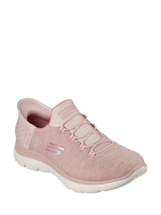 Rosa - Skechers Pink Womens Slip In Summits Dazzling Haze Trainers - Imagen 1 de 3