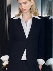 Mango Blue Suit Jacket With Pockets - Image 5 of 7