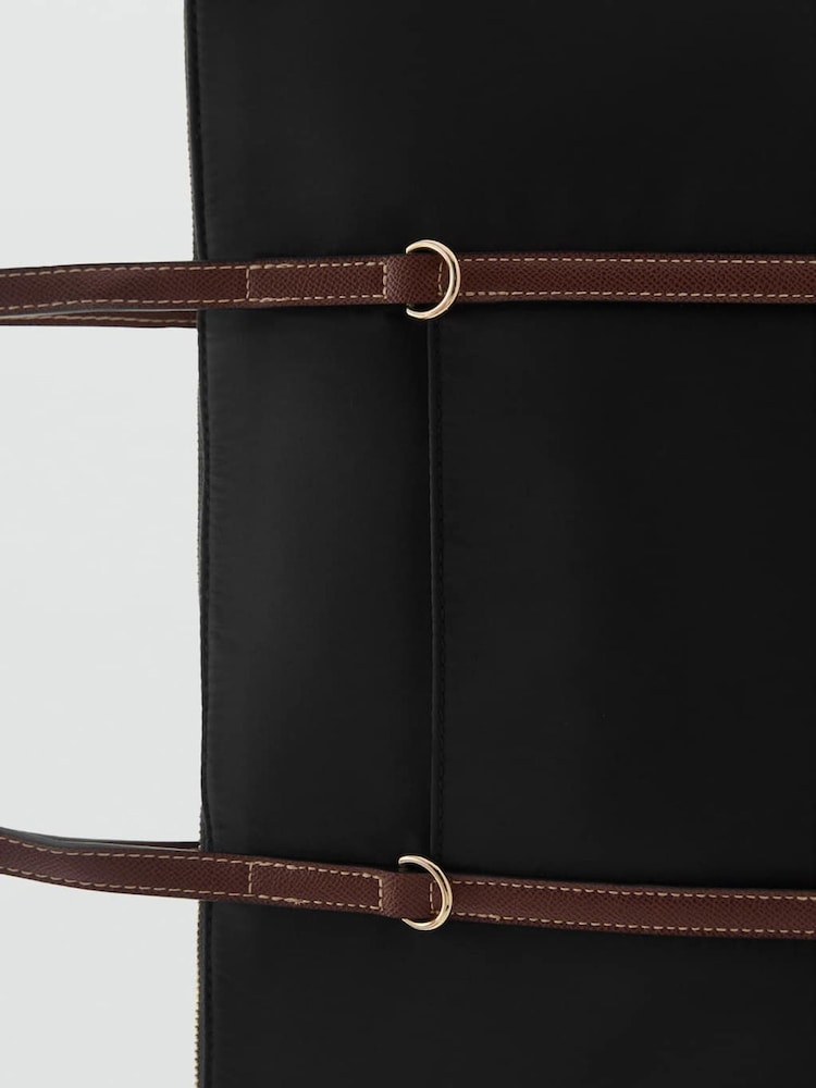 Mango Black Shopper Bag With Double Handle - Image 4 of 4 Mango Black Shopper Bag With Double Handle - Image 4 of 4