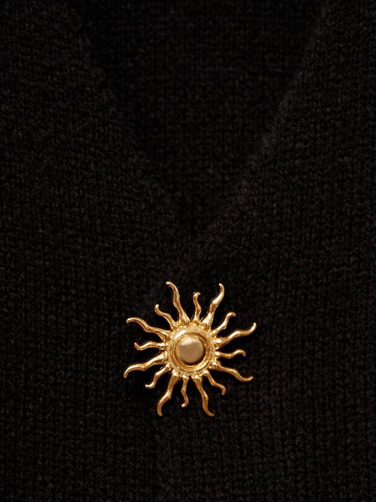 Mango Black Knitted Jewel Button Jacket - Image 6 of 6