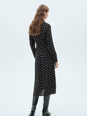 Mango Black Polka-Dot Shirt Dress With Knot Detail - Image 2 of 6