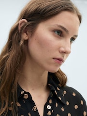 Mango Black Polka-Dot Shirt Dress With Knot Detail - Image 4 of 6