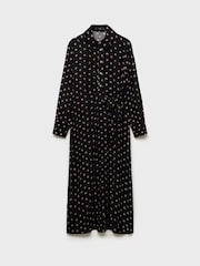 Mango Black Polka-Dot Shirt Dress With Knot Detail - Image 5 of 6