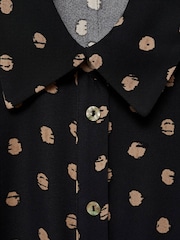 Mango Black Polka-Dot Shirt Dress With Knot Detail - Image 6 of 6