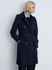 Mango Blue Belted Trench Coat - Image 2 of 6