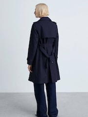 Mango Blue Belted Trench Coat - Image 3 of 6