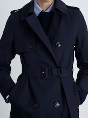 Mango Blue Belted Trench Coat - Image 4 of 6