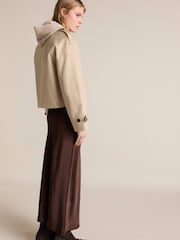 Mango Cream Double-Breasted Short Trench Coat - Image 2 of 6