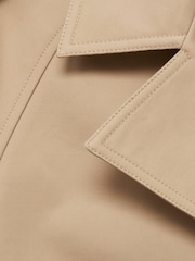 Mango Cream Double-Breasted Short Trench Coat - Image 6 of 6