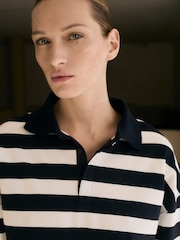Mango Blue Striped Polo-Neck Sweatshirt - Image 4 of 6