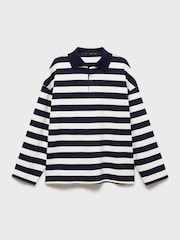 Mango Blue Striped Polo-Neck Sweatshirt - Image 5 of 6