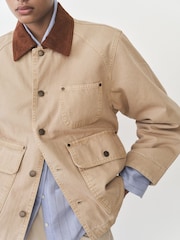 Mango Brown Contrast Collar Denim Jacket - Image 5 of 7