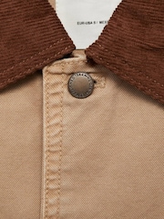 Mango Brown Contrast Collar Denim Jacket - Image 7 of 7