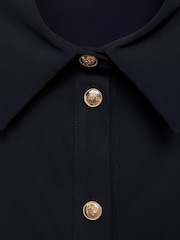 Mango Black Maxi Draped Waist Shirt Dress - Image 6 of 6