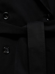 Mango Black Long Oversized Double-Breasted Trench Coat - Image 7 of 7