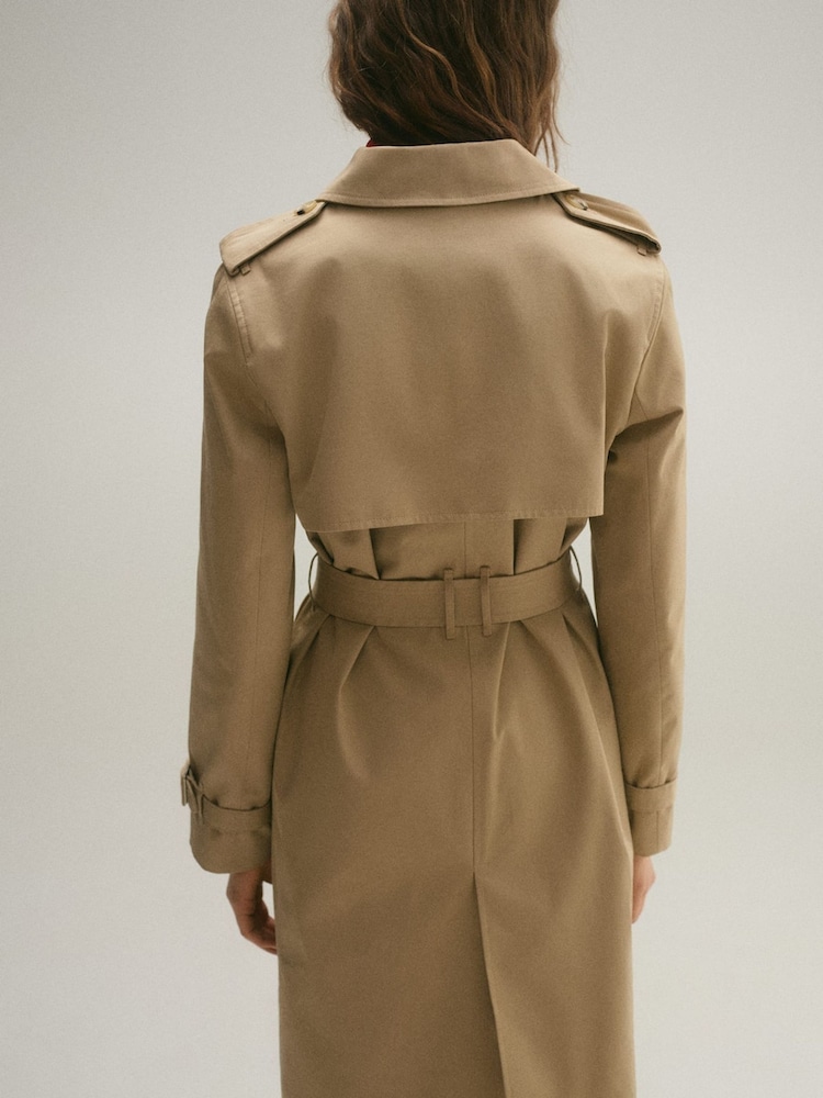 Mango Brown Belted Trench Coat - Image 2 of 7