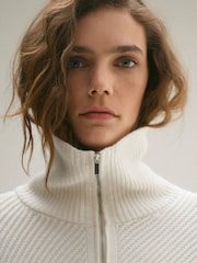 Mango Cream Striped Ribbed-Knit Sweater - Image 5 of 7
