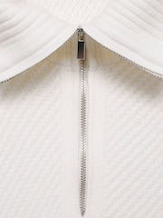 Mango Cream Striped Ribbed-Knit Sweater - Image 6 of 7