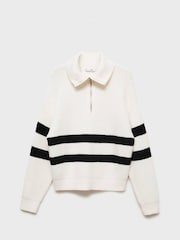 Mango Cream Striped Ribbed-Knit Sweater - Image 7 of 7