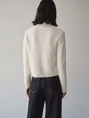Mango Cream Tweed Jacket With Jewel Buttons - Image 3 of 6
