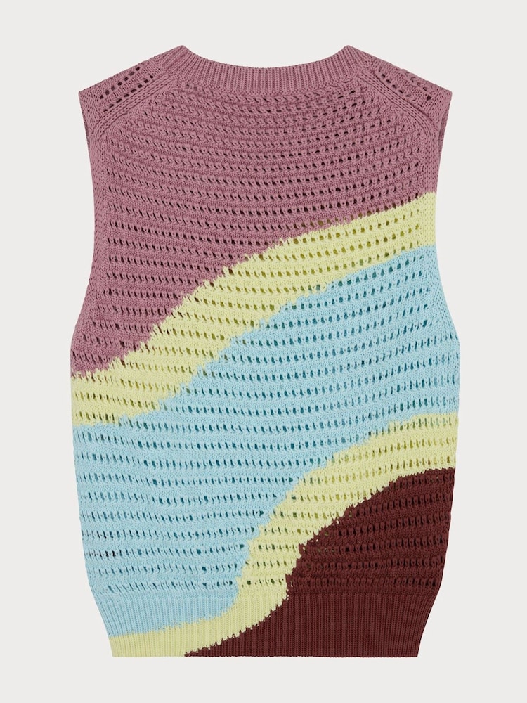 PS Paul Smith Swirl Knitted Cotton Sweater Vest - Image 7 of 7