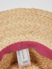 PS Paul Smith Natural Embroidered Polka Dot Raffia Summer Hat - Image 4 of 4