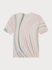 PS Paul Smith Pink Swirl Knitted Short Sleeve Top - Image 6 of 7