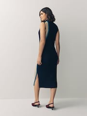PS Paul Smith Knitted Ribbed Swirl Wool Blend Dress - Image 2 of 5