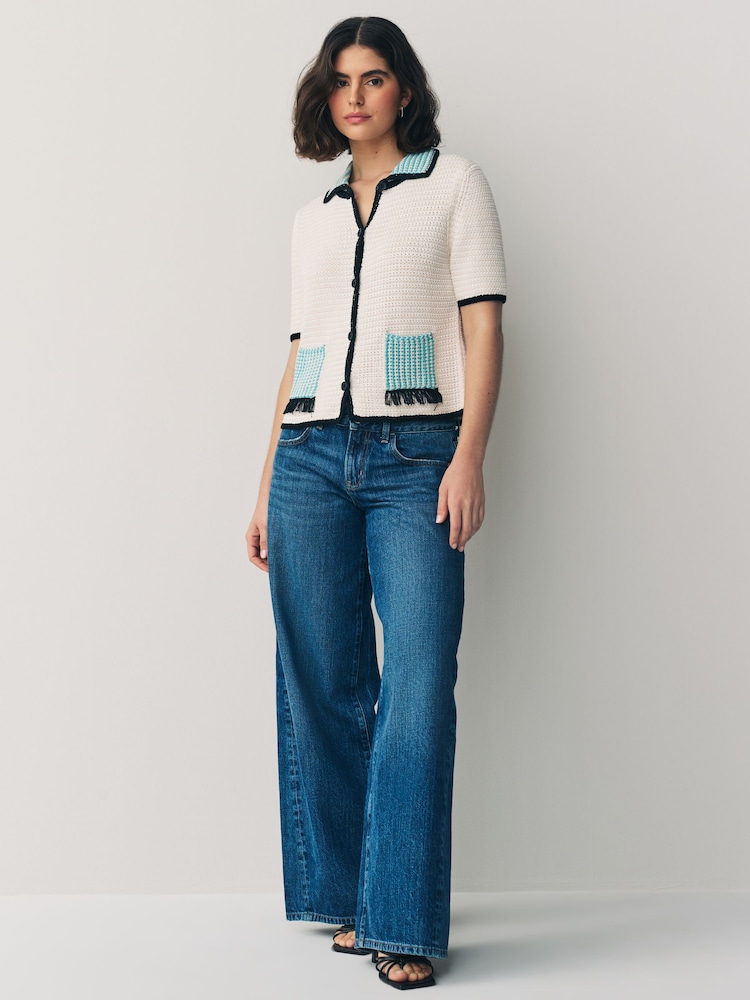 PS Paul Smith Knitted Button Through Collared Short Sleeve Cardigan - Image 2 of 8
