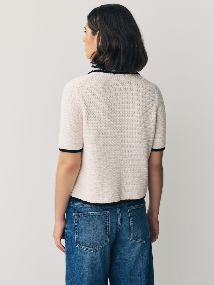 PS Paul Smith Knitted Button Through Collared Short Sleeve Cardigan - Image 3 of 8