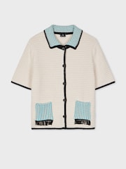PS Paul Smith Knitted Button Through Collared Short Sleeve Cardigan - Image 6 of 8