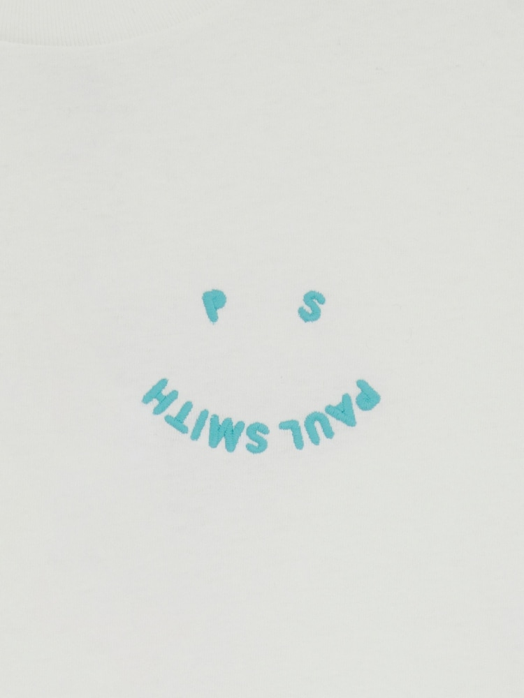 PS Paul Smith Happy Logo Graphic 100% Cotton White T-Shirt - Image 4 of 4