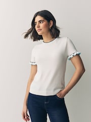 PS Paul Smith Knitted Short Sleeve Tipped T-Shirt - Image 1 of 7