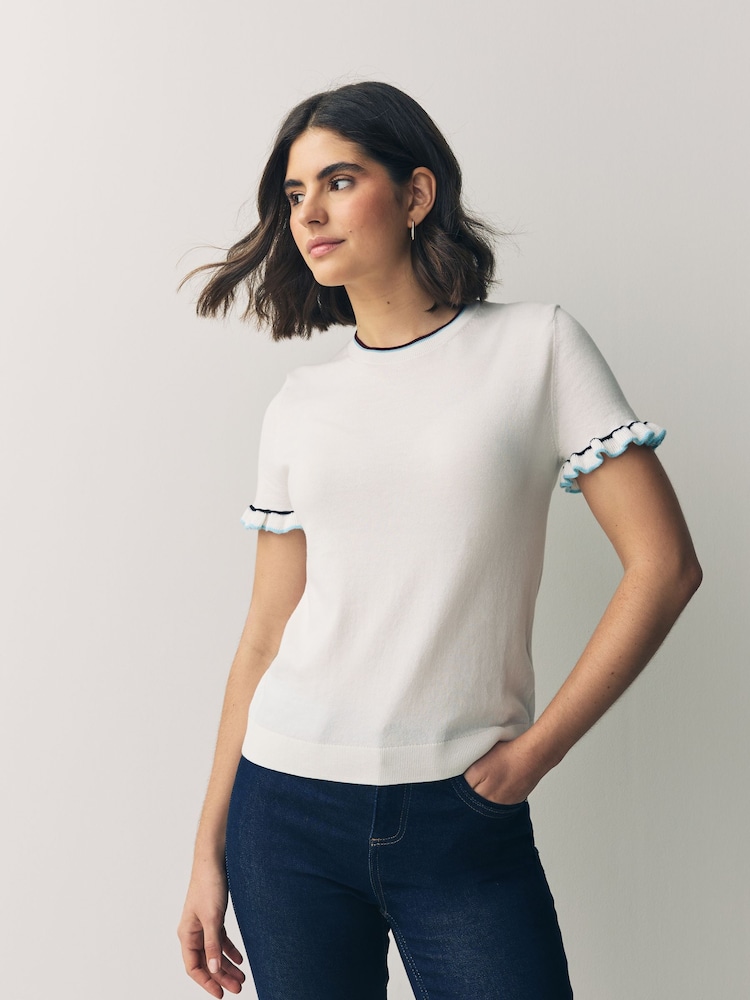 PS Paul Smith Knitted Short Sleeve Tipped T-Shirt - Image 1 of 7