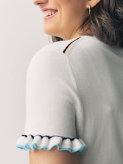 PS Paul Smith Knitted Short Sleeve Tipped T-Shirt - Image 4 of 7