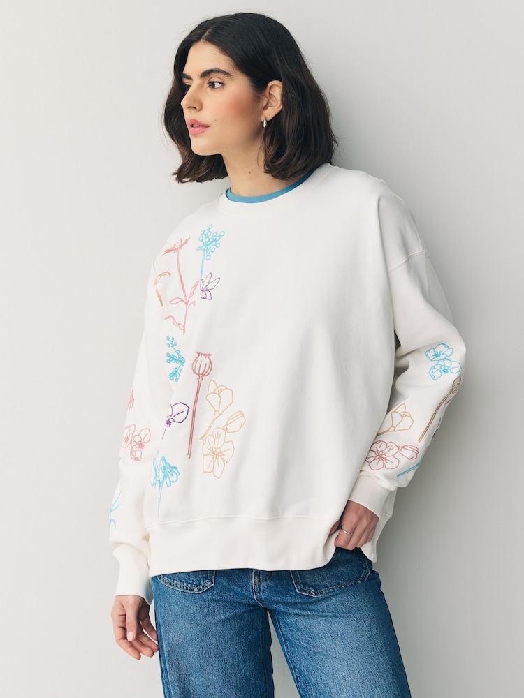 PS Paul Smith Flower Embroidery Jersey Sweatshirt - Image 1 of 8
