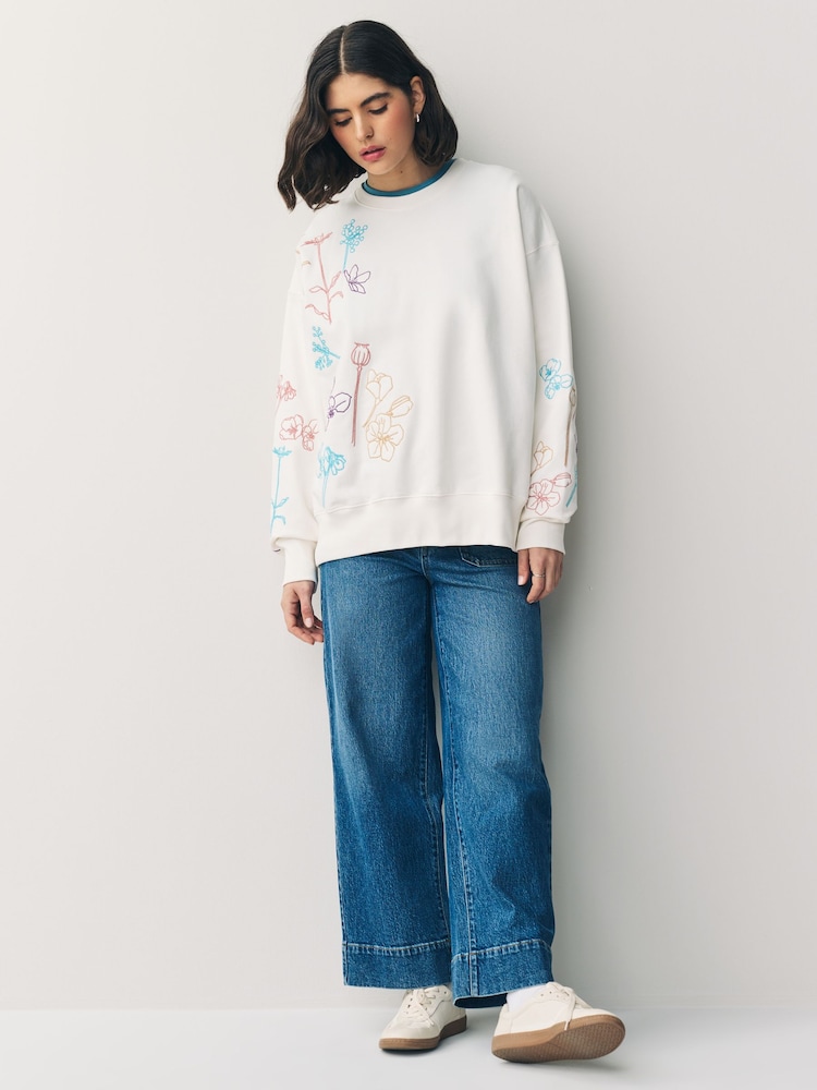 PS Paul Smith Flower Embroidery Jersey Sweatshirt - Image 2 of 8