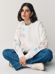 PS Paul Smith Flower Embroidery Jersey Sweatshirt - Image 3 of 8