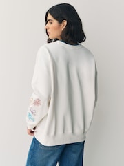 PS Paul Smith Flower Embroidery Jersey Sweatshirt - Image 4 of 8