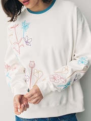 PS Paul Smith Flower Embroidery Jersey Sweatshirt - Image 5 of 8