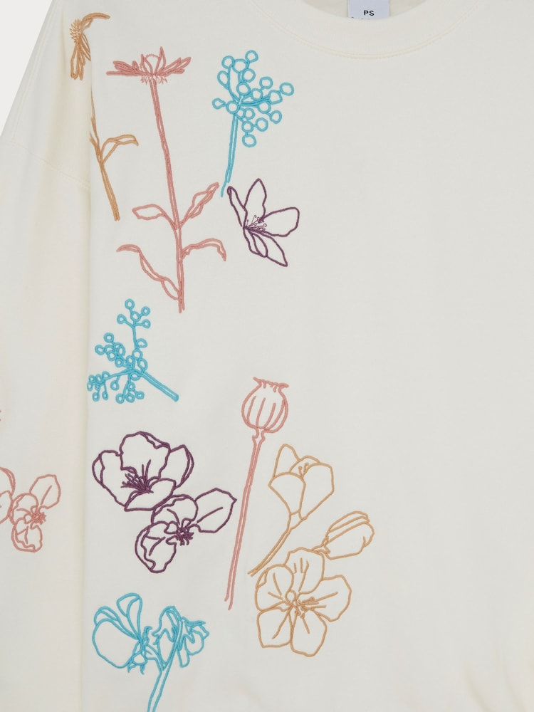 PS Paul Smith Flower Embroidery Jersey Sweatshirt - Image 8 of 8