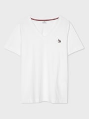 PS Paul Smith V-Neck Zebra Logo 100%  Cotton T-Shirt - Image 6 of 9