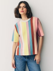 PS Paul Smith Stripe Knitted Short Sleeve Top - Image 1 of 8