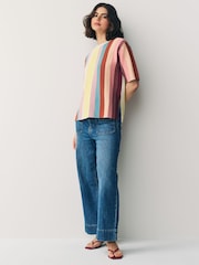PS Paul Smith Stripe Knitted Short Sleeve Top - Image 2 of 8