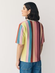 PS Paul Smith Stripe Knitted Short Sleeve Top - Image 3 of 8