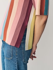 PS Paul Smith Stripe Knitted Short Sleeve Top - Image 5 of 8