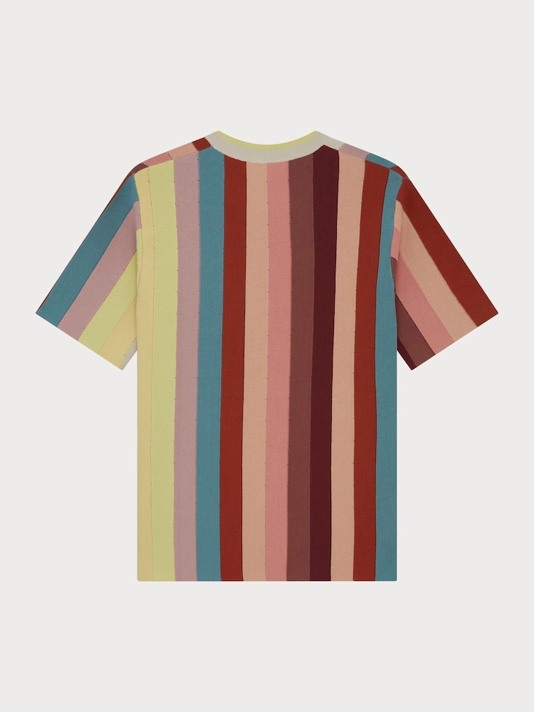PS Paul Smith Stripe Knitted Short Sleeve Top - Image 8 of 8