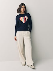 PS Paul Smith Blue Swirl Heart Knitted Wool Jumper - Image 2 of 7