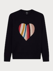 PS Paul Smith Blue Swirl Heart Knitted Wool Jumper - Image 5 of 7